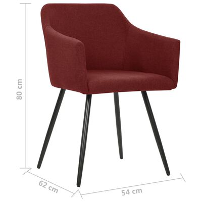 vidaXL Blagovaonske stolice 2 kom crvena boja vina od tkanine