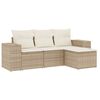 vidaXL 4-dijelni set vrtnih sofa s jastucima bež od poliratana