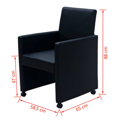 vidaXL Blagovaonske stolice od umjetne kože 4 kom crne