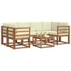 vidaXL Set vanjskih sofa s jastukom 7 pcs Prirodna i krem