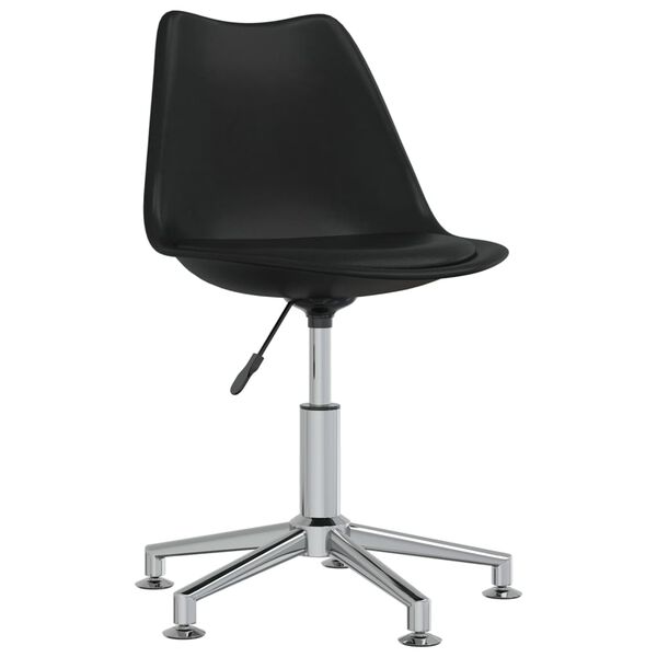 vidaXL Okretne blagovaonske stolice od umjetne kože 6 kom crne