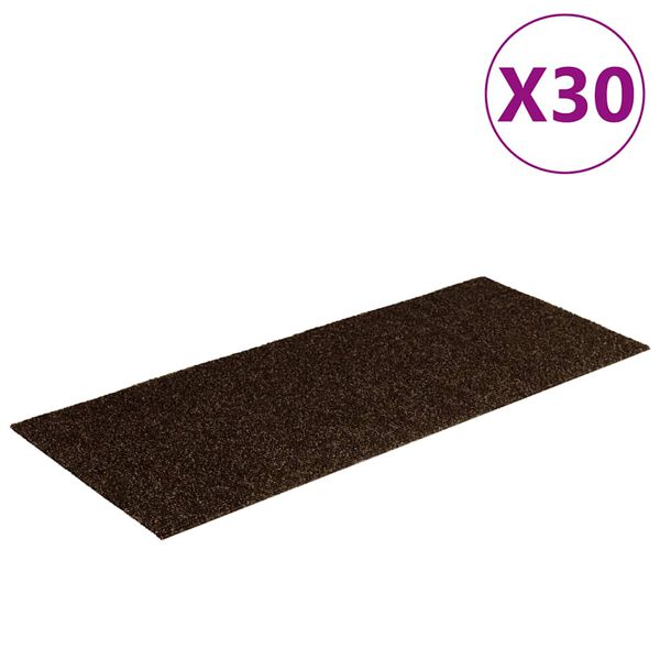vidaXL Prostirke za stepenice samoljepljive 30 kom 60x25 cm smeđe pravokutne