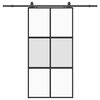 vidaXL Klizna vrata s priborom crna 102,5 x 205 cm kaljeno staklo