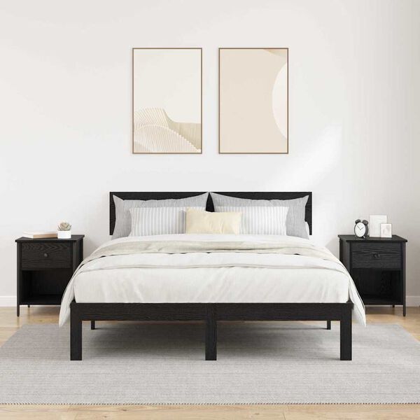 vidaXL Noćni ormar 2 pcs Crni hrast 40 x 42 x 50 cm Konstruirano drvo