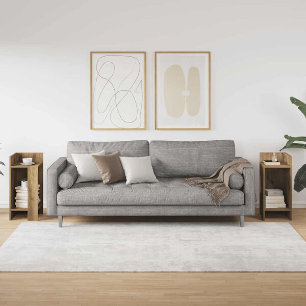 vidaXL Pomoćni stolići 2 kom s policom boja hrasta 25,5x27x60 cm