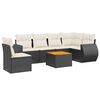 vidaXL 7-dijelni set vrtnih sofa od poliratana s jastucima crni