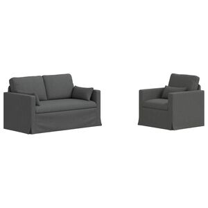 vidaXL Set sofe 2 pcs Tamno siva 139 x 78 x 80 cm tkanina