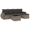 vidaXL 6-dijelni set vrtnih sofa od poliratana s jastucima sivi