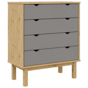 vidaXL Ladičar OTTA smeđe-sivi 76,5 x 39,5 x 90 cm od masivne borovine