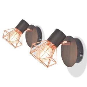 vidaXL Zidne svjetiljke 2 kom s 2 LED žarulje sa žarnom niti 8 W