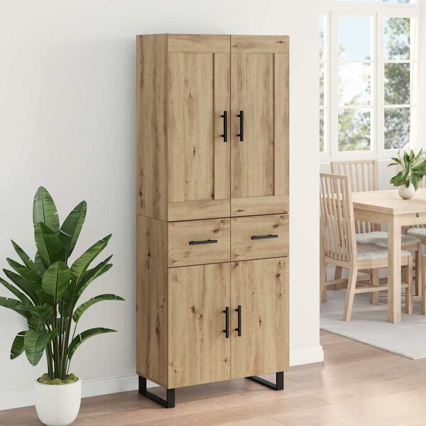 vidaXL Highboard Umjetnički hrast 69,5 x 34 x 180 cm Konstruirano drvo