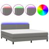 vidaXL Krevet box spring s madracem LED tamnosivi 180x200 cm tkanina