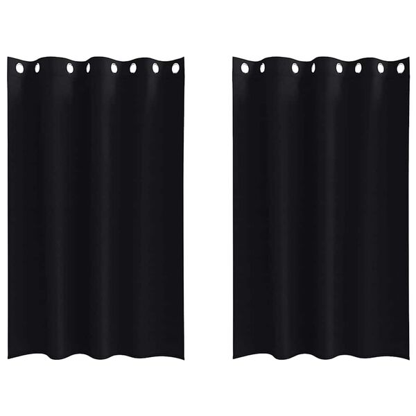 vidaXL Zavjese za blackout s prstenovima 2 pcs Crna 175 x 140 cm
