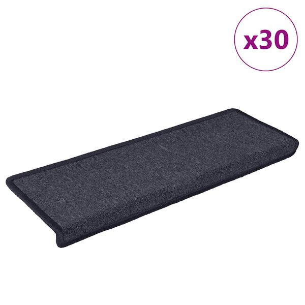 vidaXL Prostirke za stepenice 30 kom 65x21x4 cm tamno sive i plave pravokutne rubove
