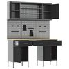 vidaXL Radni ormar s ladicama 10 pcs Crna Inženjerska drva i čelik