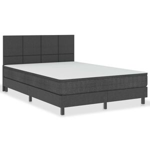 vidaXL Krevet od tkanine s oprugama tamnosivi 140 x 200 cm