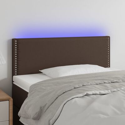 vidaXL LED uzglavlje smeđe 100 x 5 x 78/88 cm od umjetne kože