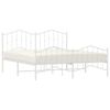vidaXL Metalni okvir kreveta uzglavlje i podnožje bijeli 160x200 cm