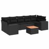 vidaXL 8-dijelni set vrtnih sofa od poliratana s jastucima crni
