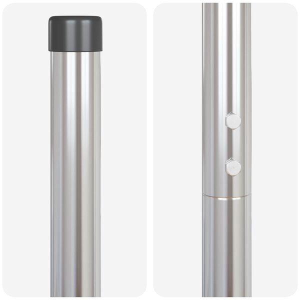 vidaXL Stup za ogradu 12 pcs Srebrno Čelik s pra&scaron;kastim premazom