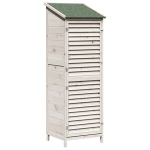 vidaXL Vrtna &Scaron;upa s krovom Bijela 59 x 56 x 176 cm Čvrsto drvo jele