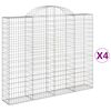 vidaXL Lučne gabionske ko&scaron;are 4 kom 200x30x160/180cm pocinčano željezo