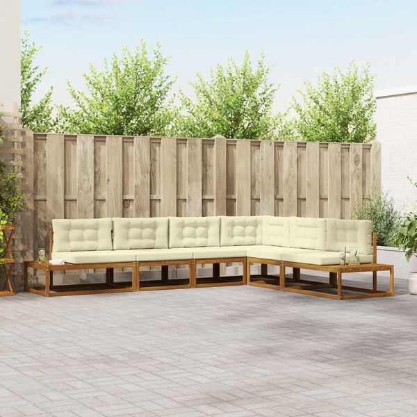 vidaXL Set vanjskih sofa 6 Komad Prirodna i krem