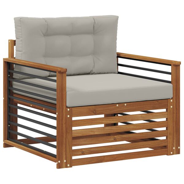 vidaXL Set vanjskih sofa Čvrsto drvo akacije i poliester Prirodna