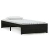 vidaXL Okvir za krevet crni od masivnog drva 90 x 190 cm mali