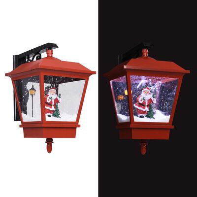 vidaXL Božićna zidna svjetiljka s Djedom Mrazom LED crvena 40x27x45 cm