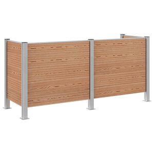 vidaXL Ograda za kante za smeće Smeđa 237 x 85 x 115 cm Aluminij i WPC