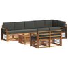 vidaXL Setovi sofa 9 pcs Prirodna i antracit Čvrsto drvo akacije