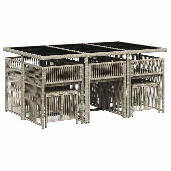 vidaXL 11-dijelni vrtni blagovaonski set s jastucima svijetlosivi