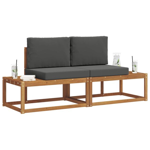 vidaXL Set vanjskih sofa s jastukom 2 pcs Prirodna