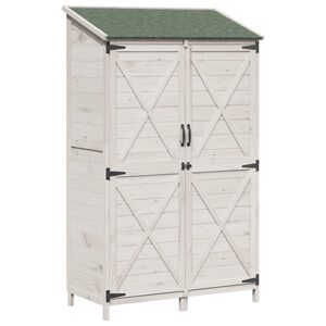 vidaXL Vrtna &Scaron;upa Bijela 106 x 56 x 176,5 cm Čvrsto drvo jele