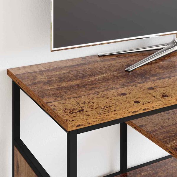 vidaXL TV ormar Staro drvo 100 x 35 x 45 cm Obrađeno drvo i čelik