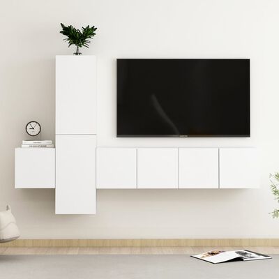 vidaXL 5-dijelni set TV ormarića bijeli od iverice