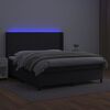 vidaXL Krevet box spring s madracem LED crni 180x200cm od umjetne kože