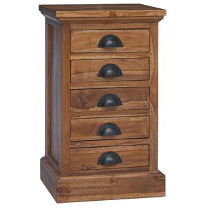 vidaXL Komoda s ladicama Prirodna 35 x 30 x 60 cm Čvrsto teak drvo