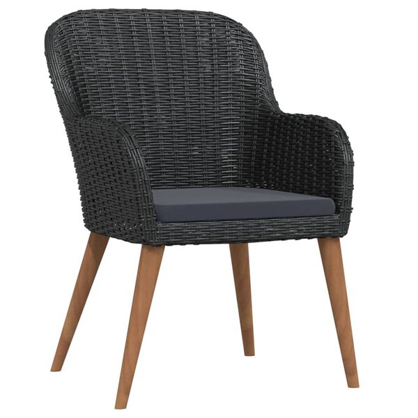 vidaXL 9-dijelni vrtni blagovaonski set s jastucima crni