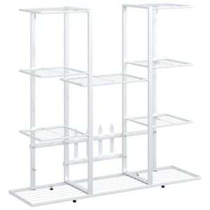 vidaXL Stalak za cvijeće 94,5 x 25 x 89 cm bijeli željezni