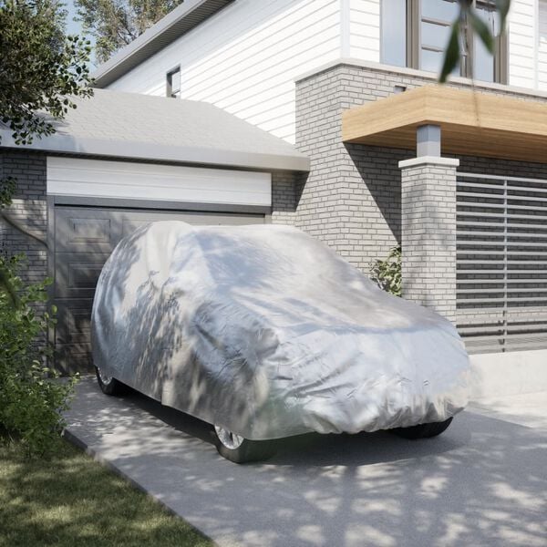 vidaXL Automobilska navlaka za cijeli SUV s trakama srebrna M PEVA