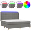 vidaXL Krevet box spring s madracem LED tamnosivi 160x200 cm tkanina