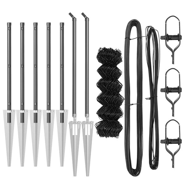 vidaXL Stup za ogradu Siva 10 x 1 m (mreža 40 x 40 mm) Čelik i PVC