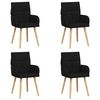 vidaXL Trpezarijske stolice 4 pcs Tkanina Crna 60 x 56 x 96 cm