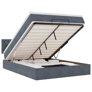 vidaXL Otomanski krevet s madracem&LED tamnosivi 140x190 cm bar&scaron;unasti