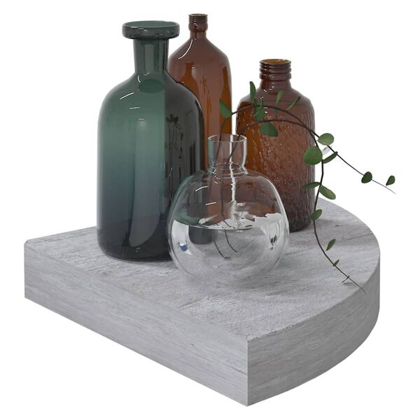 vidaXL Kutna zidna polica siva boja betona 25 x 25 x 3,8 cm MDF