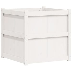vidaXL Vrtna sadilica bijela 70 x 70 x 70 cm od masivne borovine