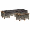 vidaXL 10-dijelni set vrtnih sofa od poliratana s jastucima sivi