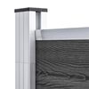 vidaXL Set panela za ogradu WPC 1484 x (105 - 186) cm crni